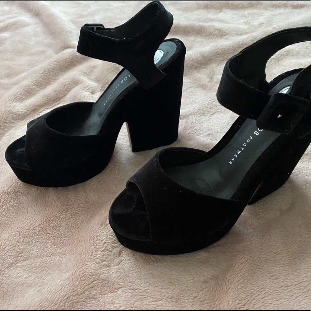 Black velvet heels